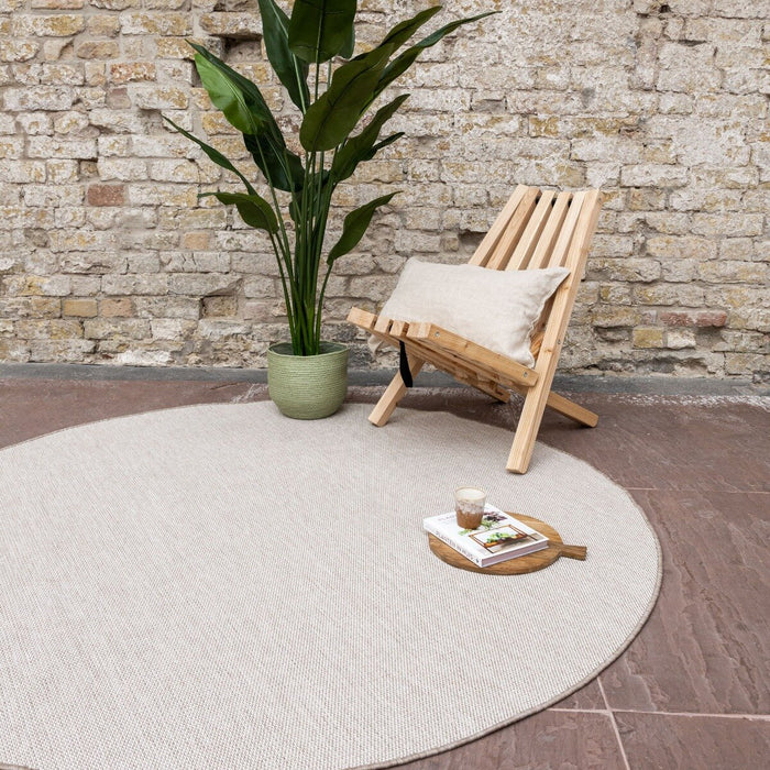 EVA Interior - Buitenkleed Mono - Naturel|wit - Rond 240 Ø - (XL)