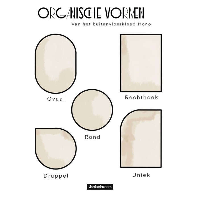 EVA Interior - Buitenkleed Mono - Naturel|wit - Rond 200 Ø - (L)