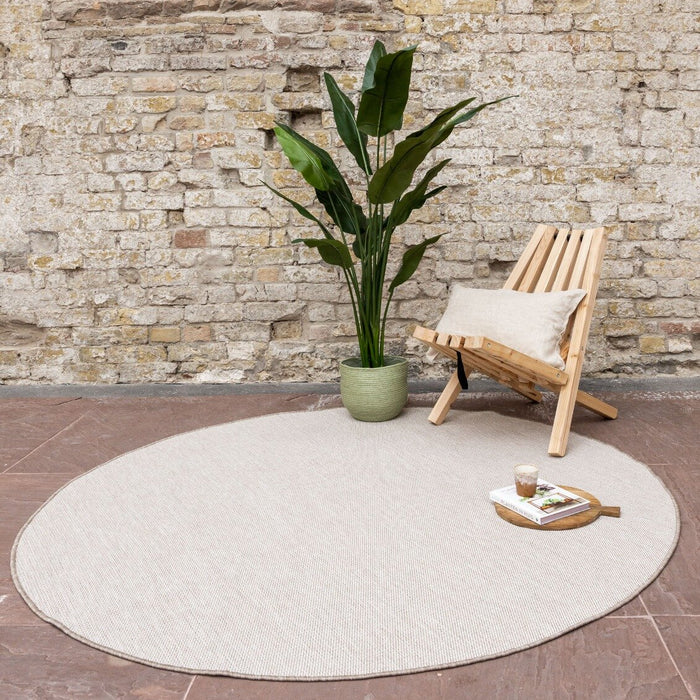 EVA Interior - Buitenkleed Mono - Naturel|wit - Rond 200 Ø - (L)