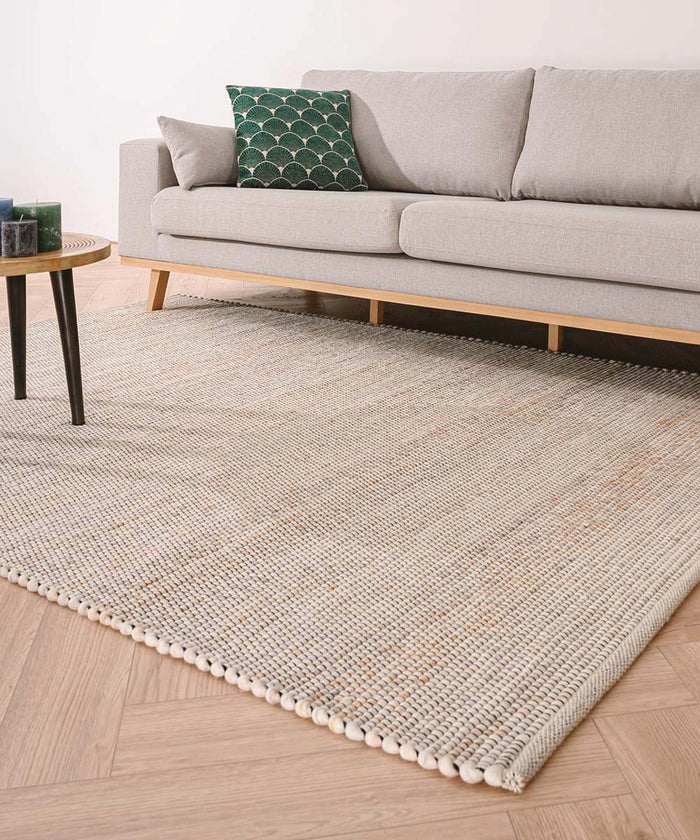 Nordic Weavers Wollen vloerkleed Lett - wit|beige - 300x400 cm