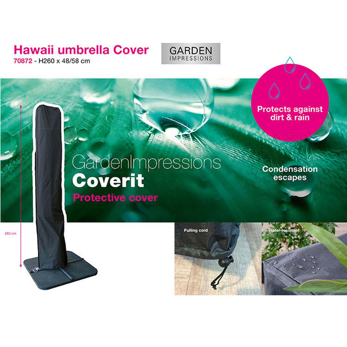 Garden Impressions zweefparasol 300x300 d. grijs met voet en hoes