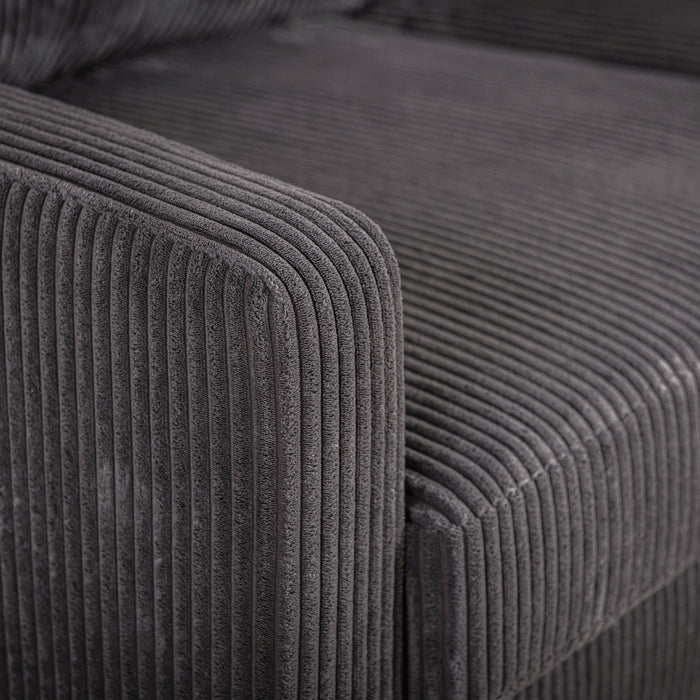 Vurna Glasco 3-zits hoekbank rechts rib antraciet