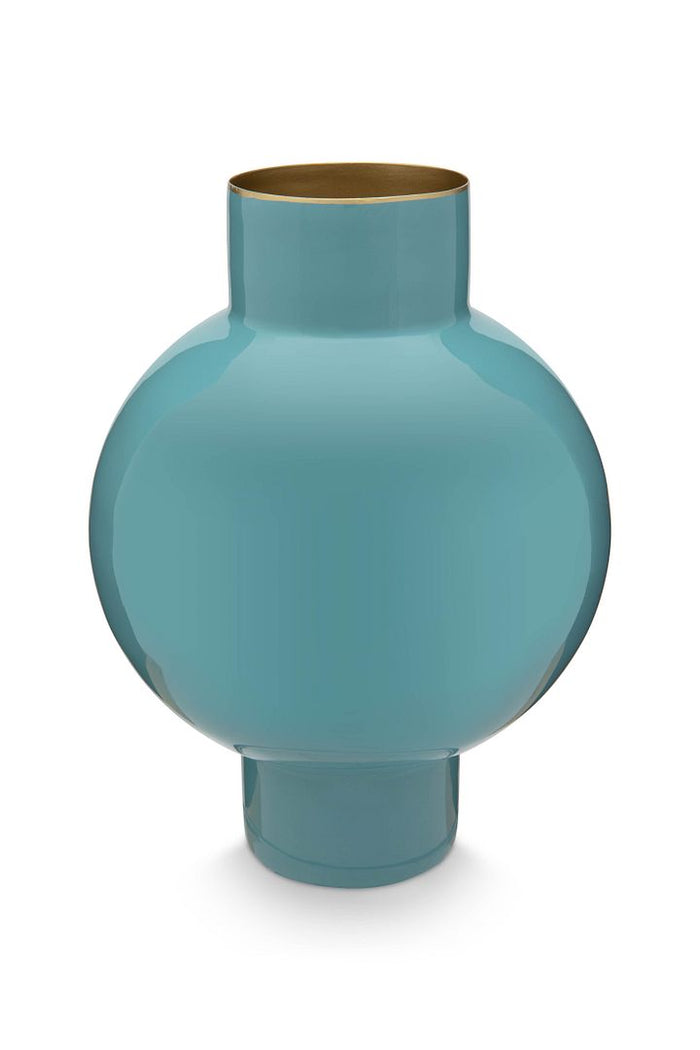 Pip Studio Metalen Vaas - Bloemenvaas - Zeegroen - 18x24cm