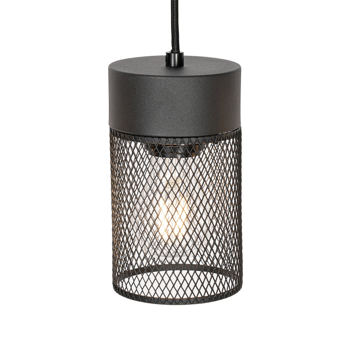 QAZQA Industriële hanglamp zwart 4-lichts - Jim