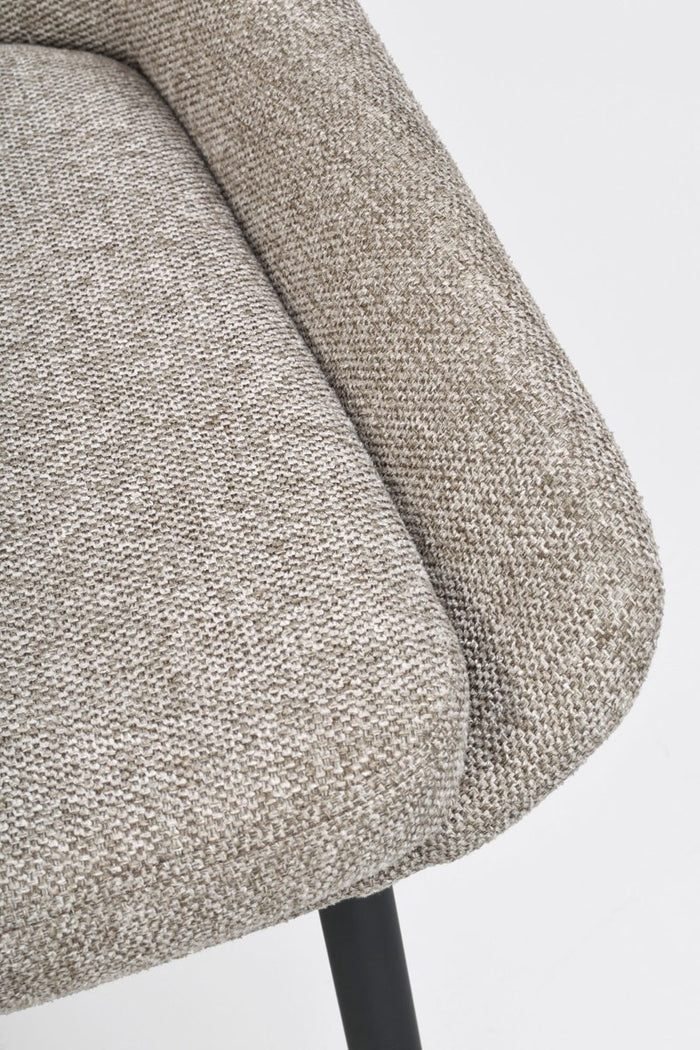 Rowico Home Sierra Eetkamerstoel Beige - Zwarte Poten - Set Van 2