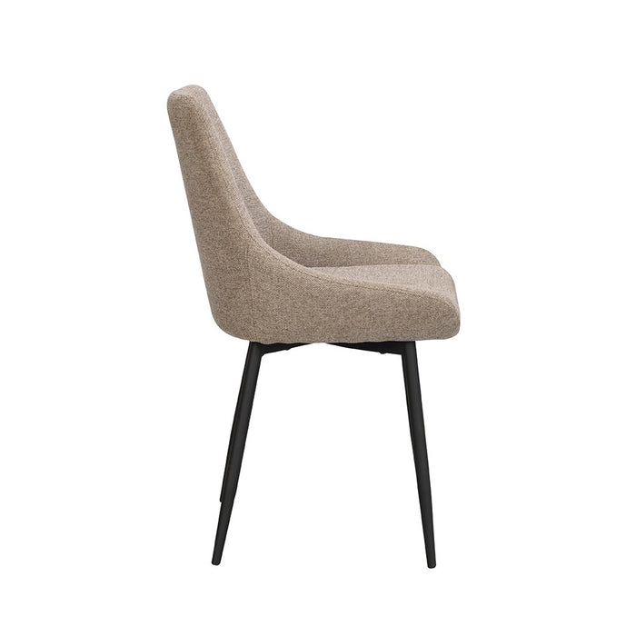 Rowico Home Sierra Eetkamerstoel Beige - Zwarte Poten - Set Van 2