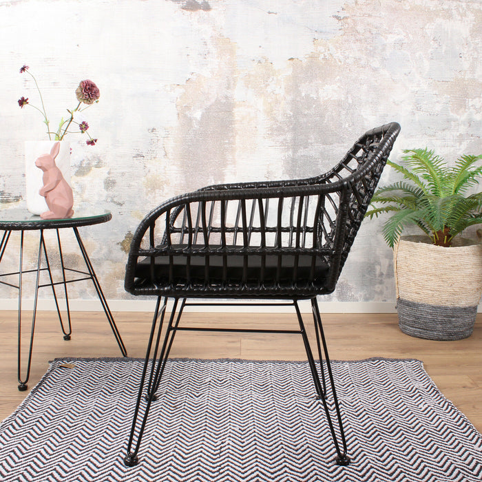 DS4U Moda terrasstoel DLX wicker zwart