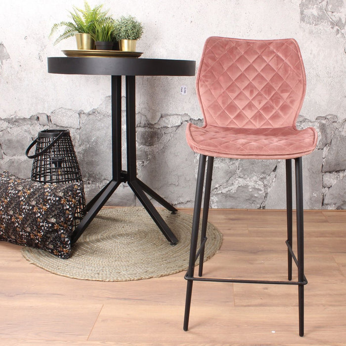 DS4U Ruby barkruk velvet 66 cm roze