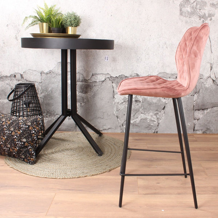 DS4U Ruby barkruk velvet 66 cm roze