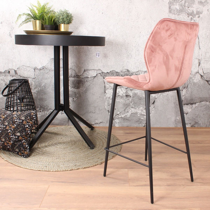 DS4U Ruby barkruk velvet 66 cm roze