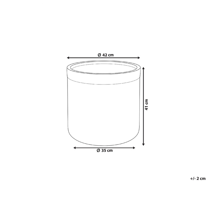 Beliani - SAMOS - Bloempot - Grijs - 42 cm - Klei-vezelmengsel