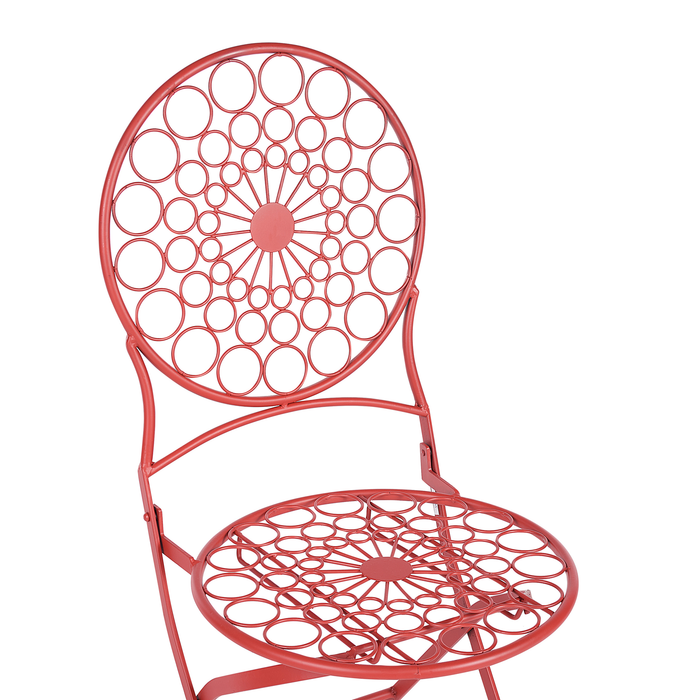 Beliani - SCARIO - Bistro set - Rood - IJzer