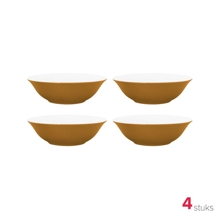 vtwonen Kommen - Karamel - Wit - Ø 18cm - 4 St.