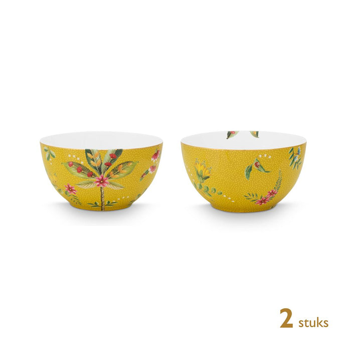 Pip Studio Schaaltjes - La Majorelle - Geel - Set van 2