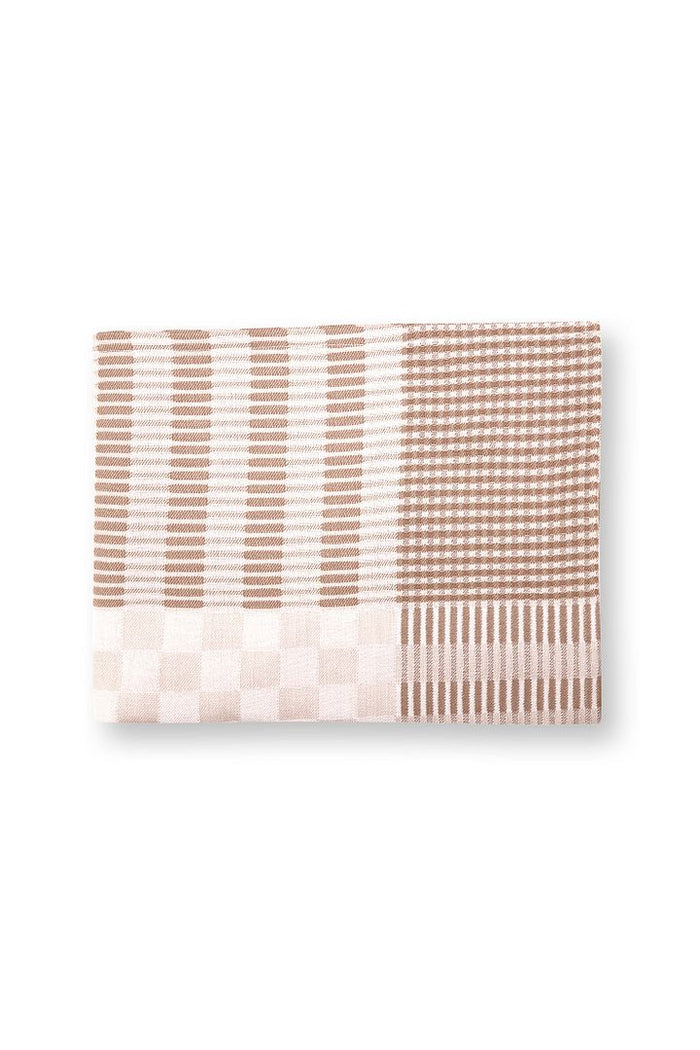 vtwonen Tafelkleed - Geblokt - Vlas-Mirre - 150x250cm