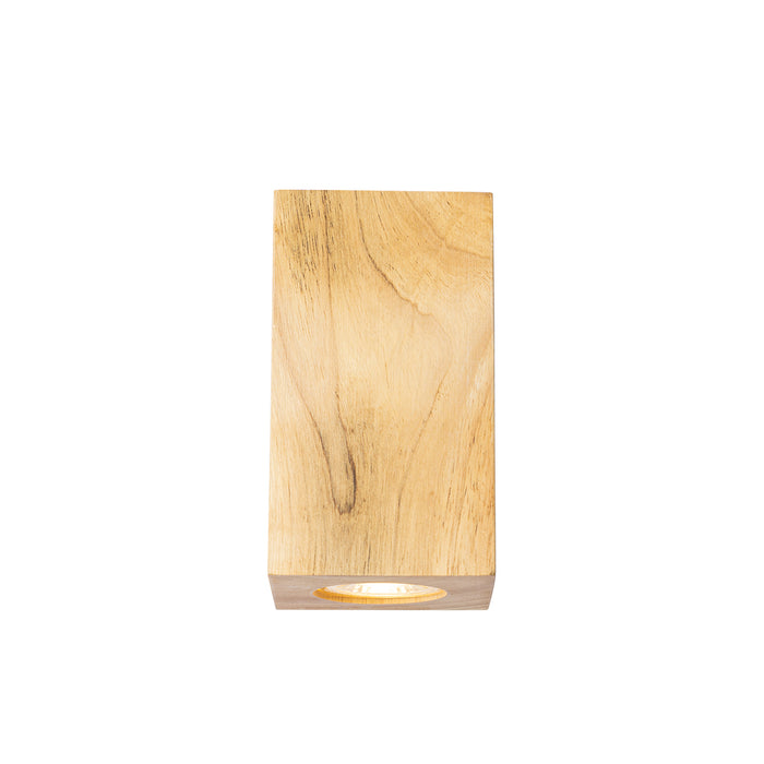 QAZQA Landelijke wandlamp hout vierkant 2-lichts - Sandy