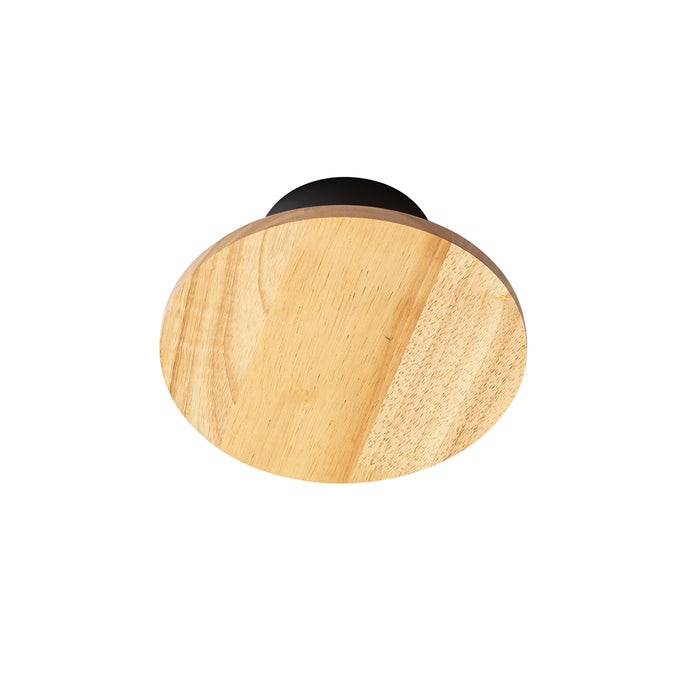 QAZQA Landelijk wandlamp hout rond kantelbaar - Pulley