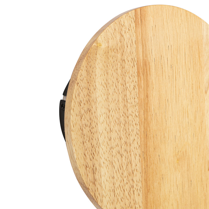 QAZQA Landelijk wandlamp hout rond kantelbaar - Pulley