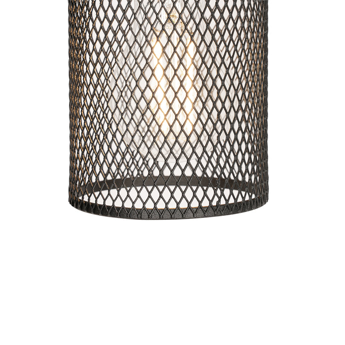 QAZQA Industriële hanglamp zwart 3-lichts - Jim