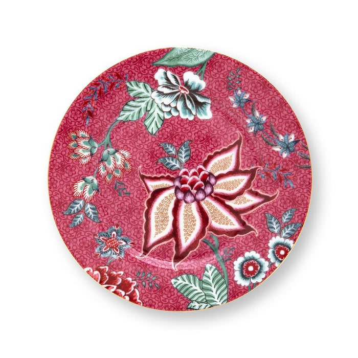 Pip Studio Borden - Flower Festival Donker Roze - Ø 17cm - Set van 4