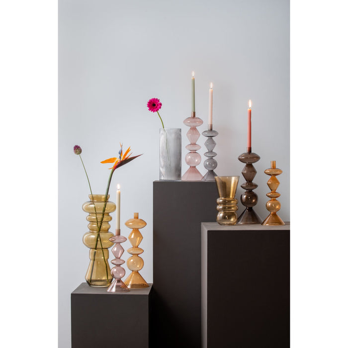 present time - Kandelaar Totem - Roze - 16x16x41cm