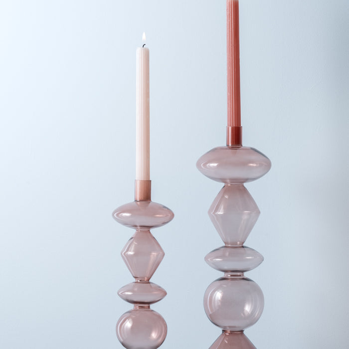 present time - Kandelaar Totem - Roze - 16x16x41cm