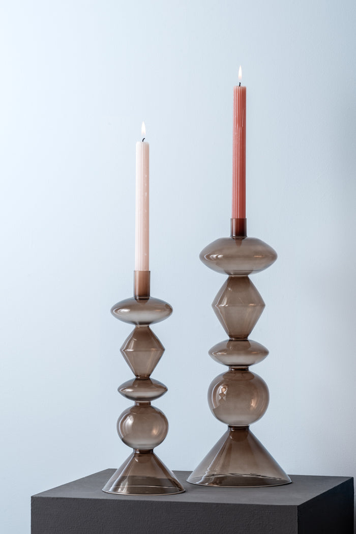 present time - Kandelaar Totem - Bruin - 12,5x12,5x33cm