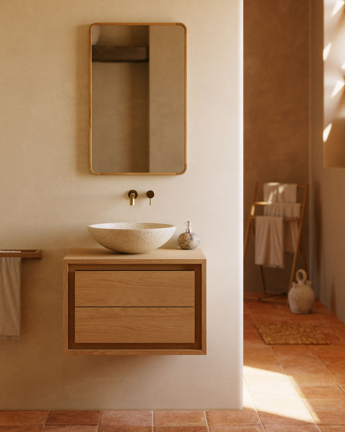 Kave Home - Badkamermeubel Kenta van massief teakhout met natuurlijke