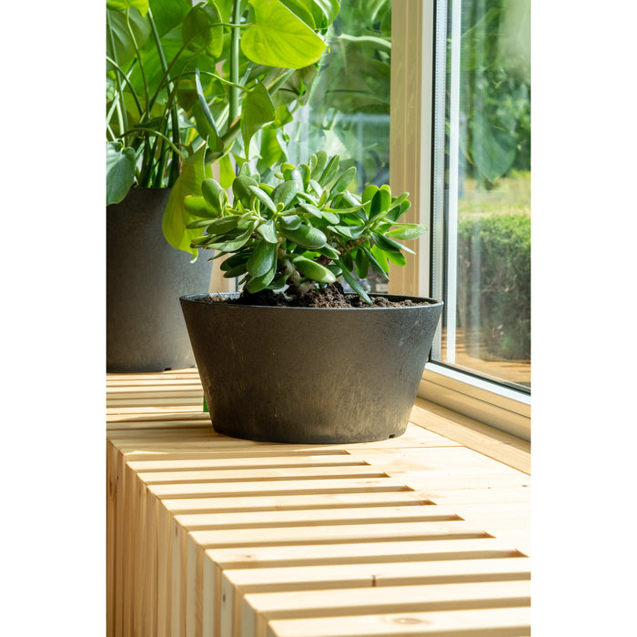 Studio M Octavia Kunststof Bloempot Rond – Ø30 cm x H15 cm - Zwart