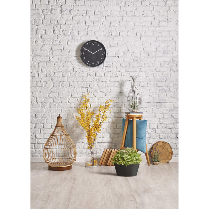 Studio M Octavia Kunststof Bloempot Rond – Ø30 cm x H15 cm - Zwart