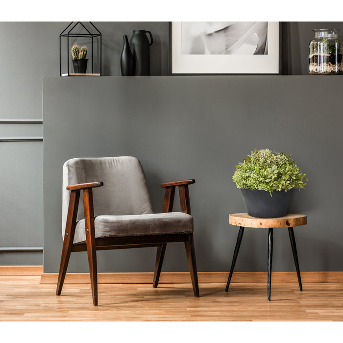 Studio M Octavia Kunststof Bloempot Rond – Ø30 cm x H15 cm - Zwart