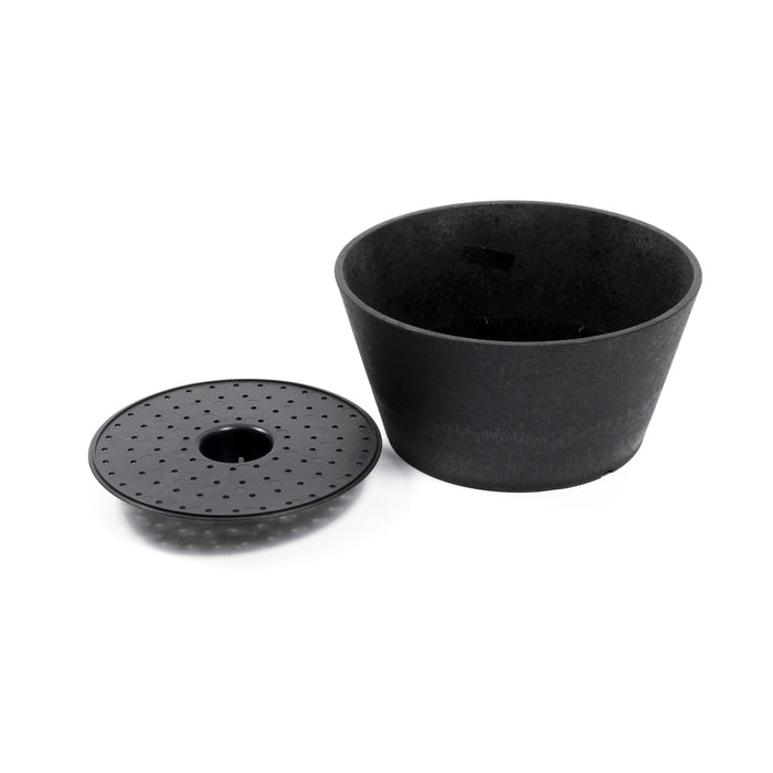 Studio M Octavia Kunststof Bloempot Rond – Ø30 cm x H15 cm - Zwart