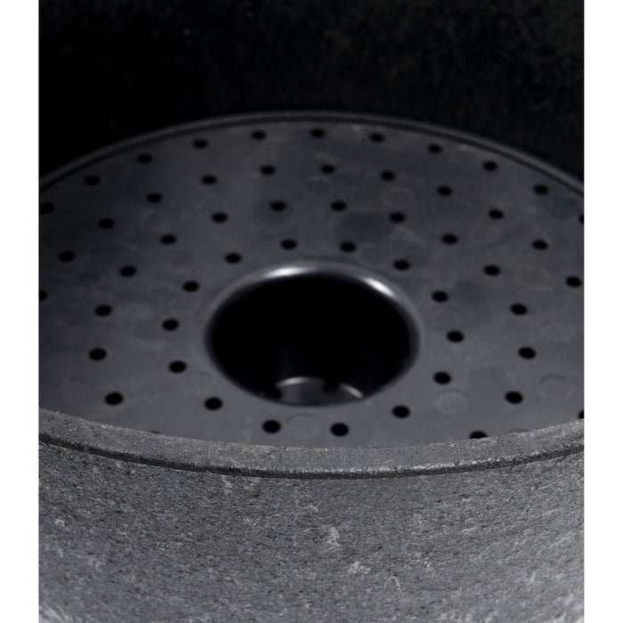 Studio M Octavia Kunststof Bloempot Rond – Ø30 cm x H15 cm - Zwart