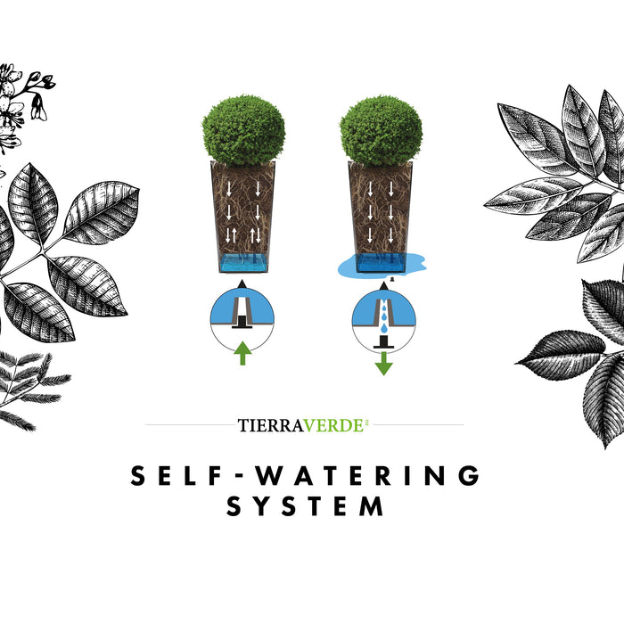 Studio M Octavia Kunststof Bloempot Rond – Ø30 cm x H15 cm - Zwart