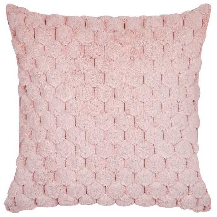 Beliani - PURSLANE - Set van 2 kussens - Roze - 43 x 43 cm - Nepbont