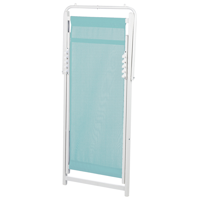 Beliani - LOCRI II - Ligstoel - Blauw|Wit - Synthetisch materiaal