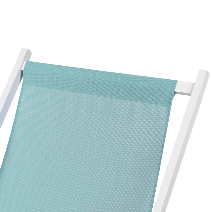 Beliani - LOCRI II - Ligstoel - Blauw|Wit - Synthetisch materiaal