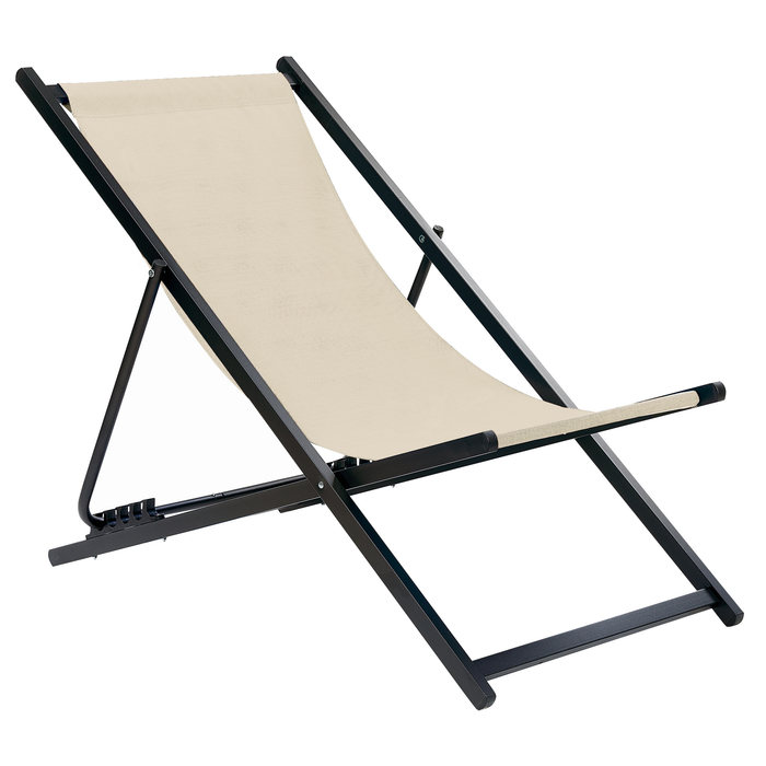 Beliani - LOCRI II - Ligstoel - Beige - Synthetisch materiaal