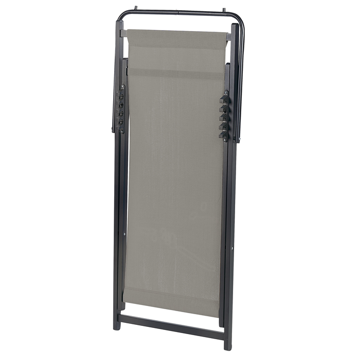 Beliani - LOCRI II - Ligstoel - Grijs|Zwart - Synthetisch materiaal