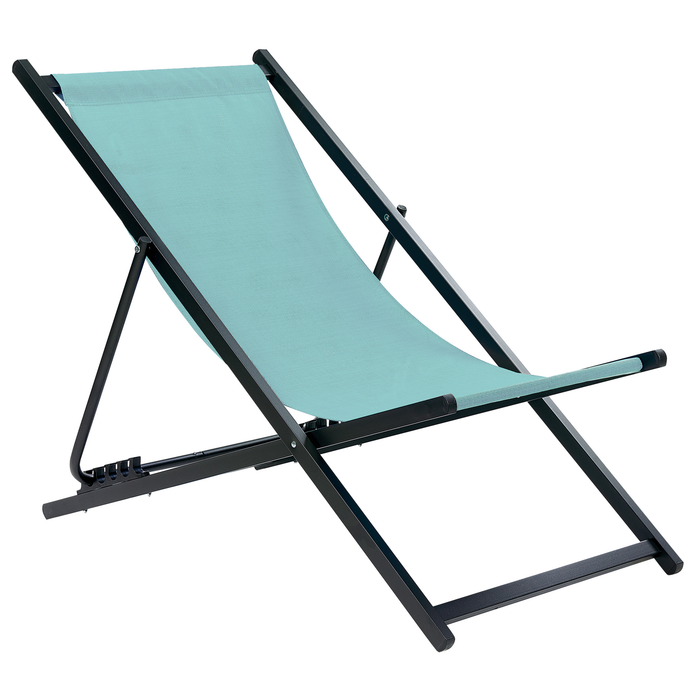 Beliani - LOCRI II - Ligstoel - Turquoise - Synthetisch materiaal