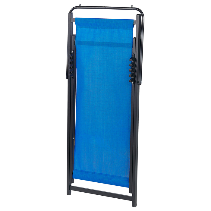 Beliani - LOCRI II - Ligstoel - Blauw|Zwart - Synthetisch materiaal