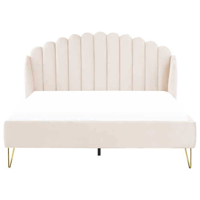 Beliani - AMBILLOU - Tweepersoonsbed - Goud - 180 x 200 cm - Fluweel