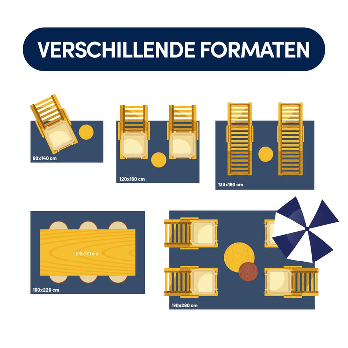 Studio M LUXURY Dubbelzijdig Buitenkleed - 160x220 cm - Donkerblauw