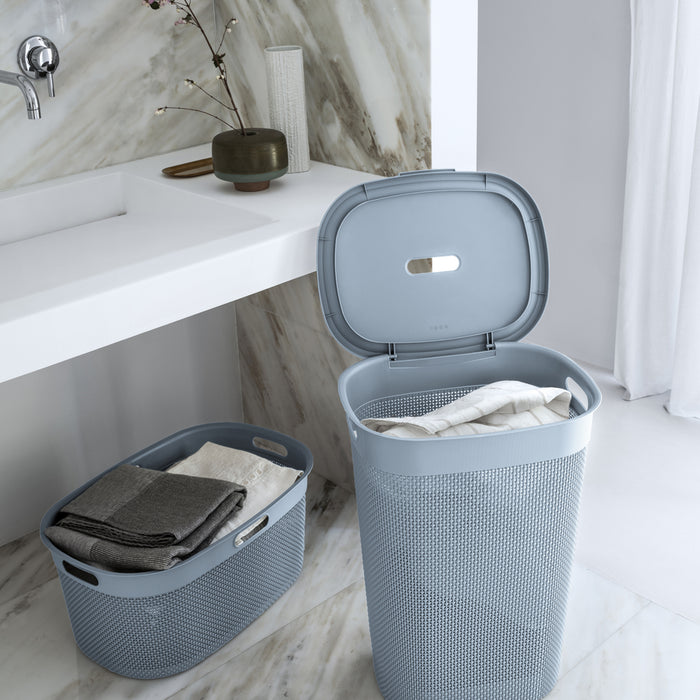 Curver Filo Wasmand met deksel 55L - 2 stuks - Blauw|Grijs
