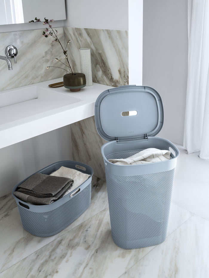 Curver Filo Wasmand met deksel 55L - 2 stuks - Blauw|Grijs