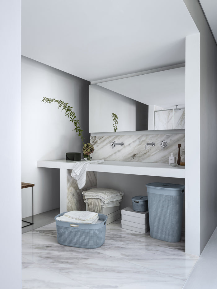 Curver Filo Wasmand met deksel 55L - 2 stuks - Blauw|Grijs