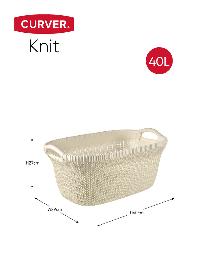 Curver Knit Wasmand - 40 l - set van 2 - Oasis white