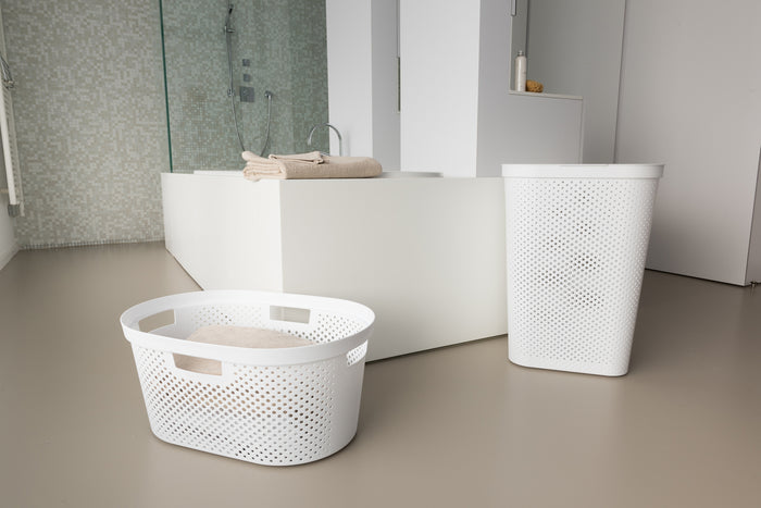 Curver Infinity Recycled Wasmand 60L + Wasmand 40L - Wit