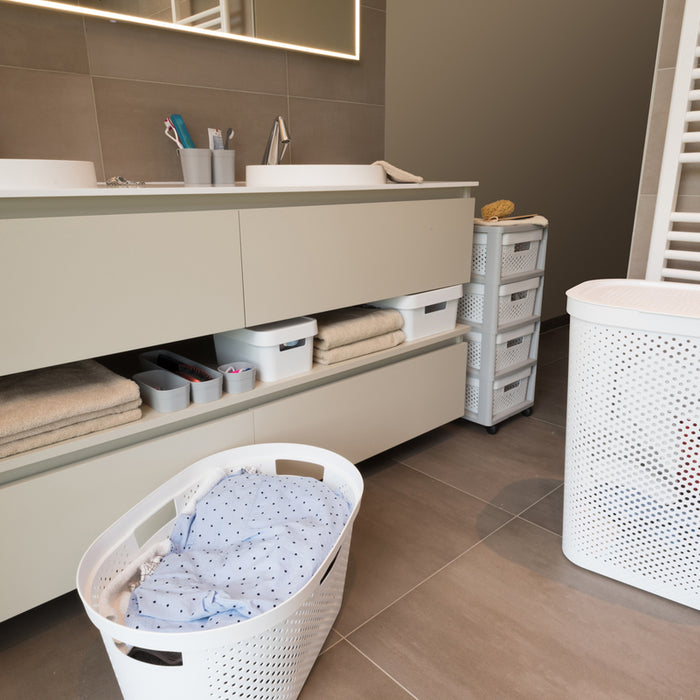 Curver Infinity Recycled Wasmand 60L + Wasmand 40L - Wit