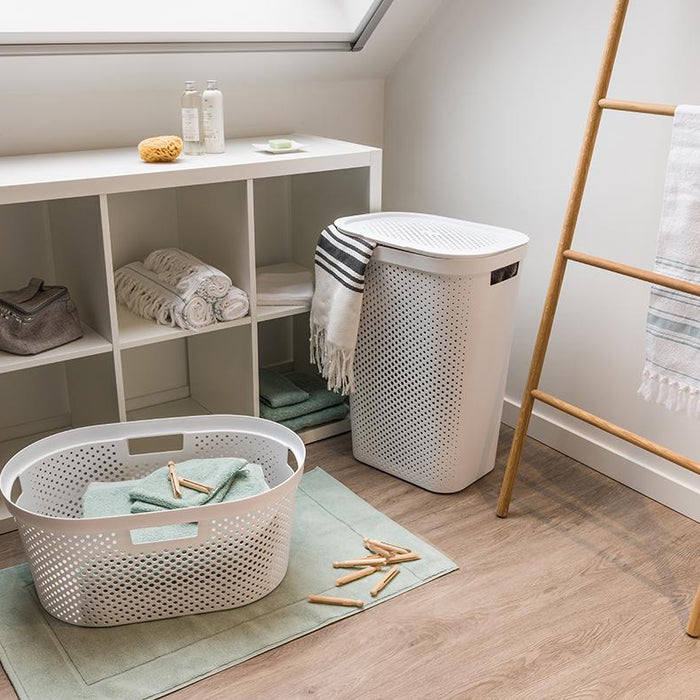 Curver Infinity Recycled Wasmand 60L + Wasmand 40L - Wit